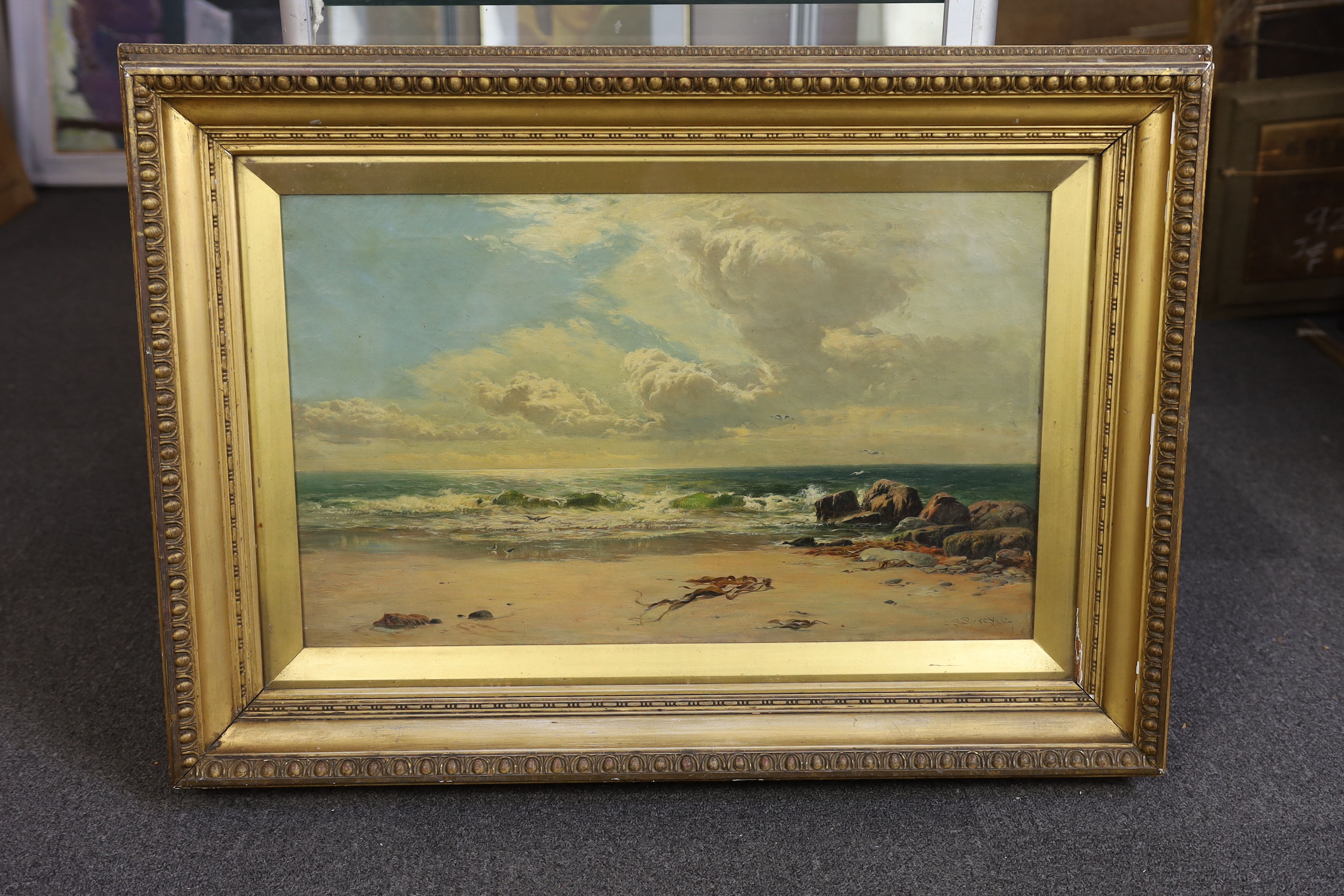 Sidney Richard Percy (British, 1821-1886), 'No 2. A Bit of The Atlantic', oil on canvas, 40 x 65cm